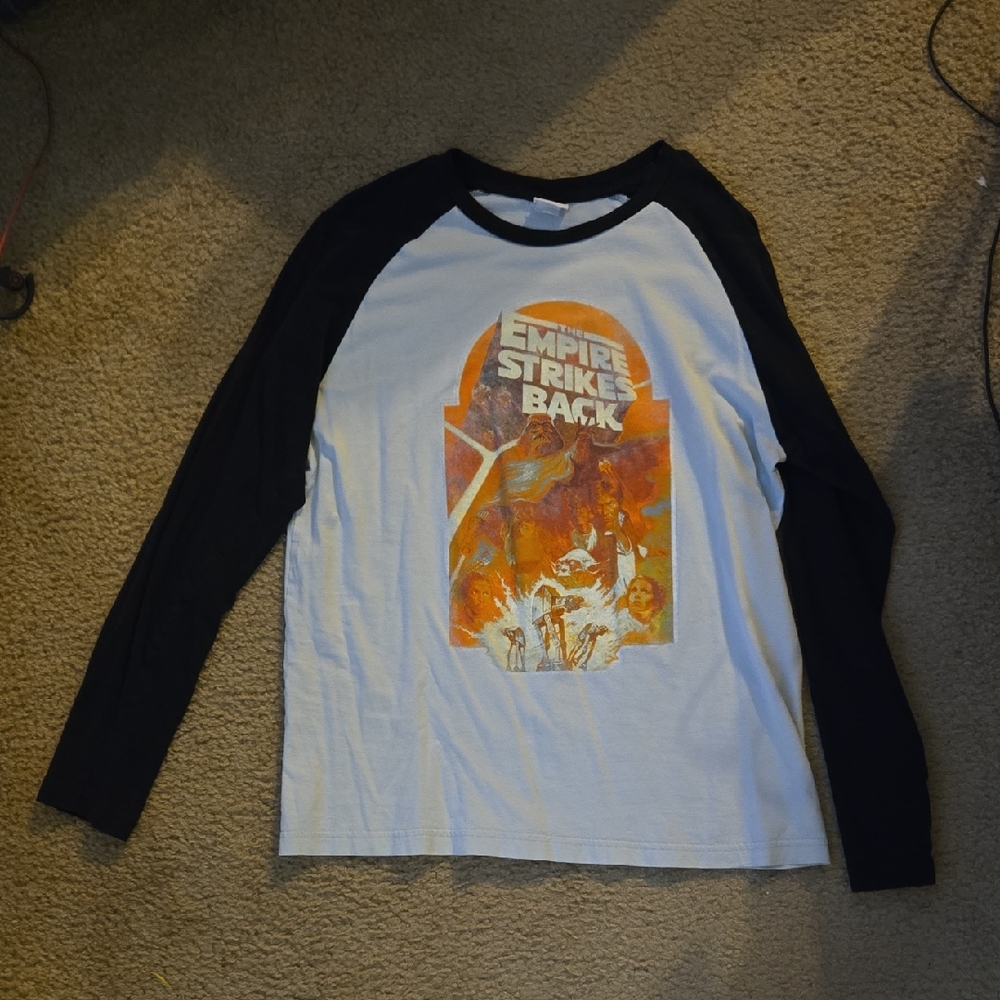 Empire Strikes Back Black and White Raglan Shirt
